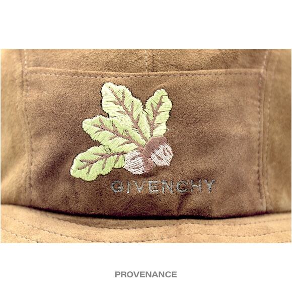 ? Givenchy Asymmetric Bucket Hat - Brown Acorn Microsuede